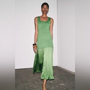 Zara Pleated Knit Combination Dress
